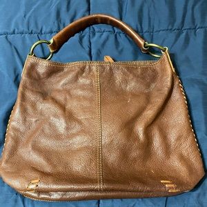 Lucky Brand Brown Leather Slouchy Hobo Tote Shoulder bag